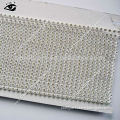 Decorative Single Row Rhinestone Plastic Net SS12 Crystal clear with White Net Trim for Clothing